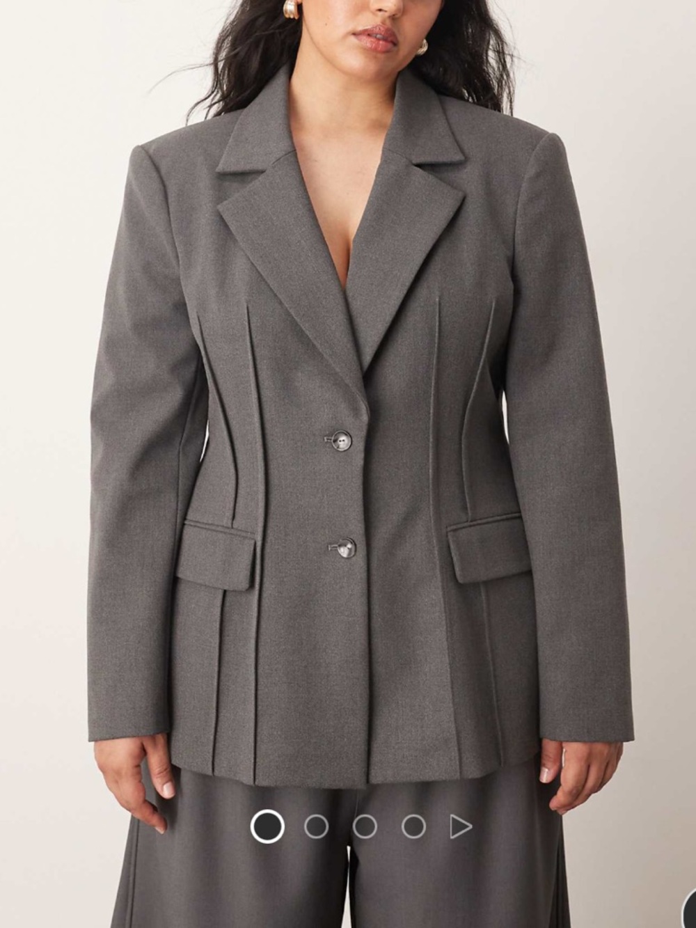 Arrange ASOS Women's Dark Gray Doible-Button Blazer